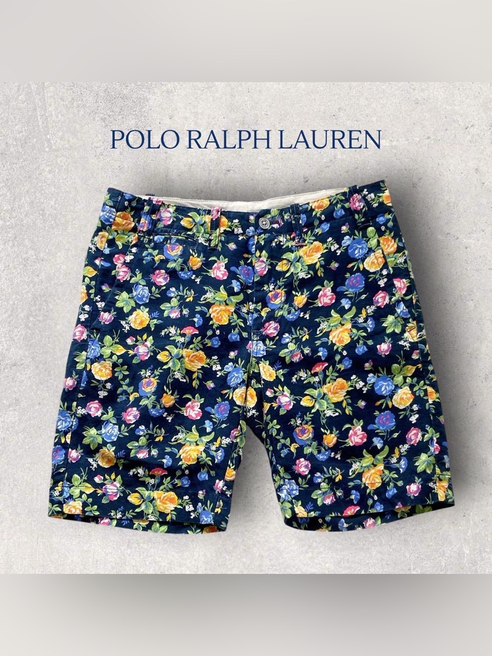 Vintage NWT Polo by Ralph Lauren Navy Floral Cotton Shorts